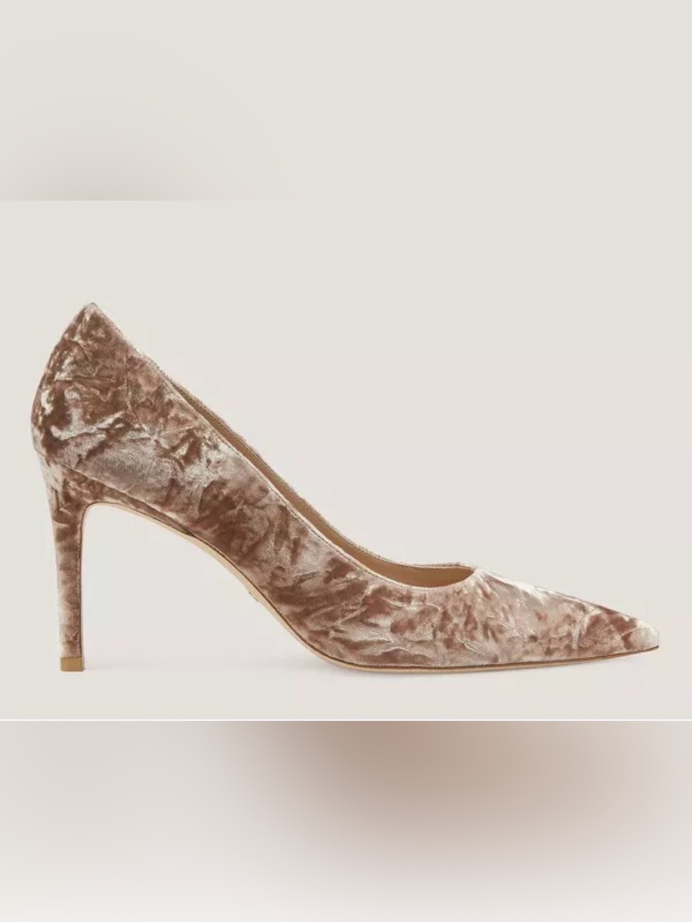Stuart Weitzman 85 Crushed Velvet Pumps Heels Shoes Cappucino Size 5.5B